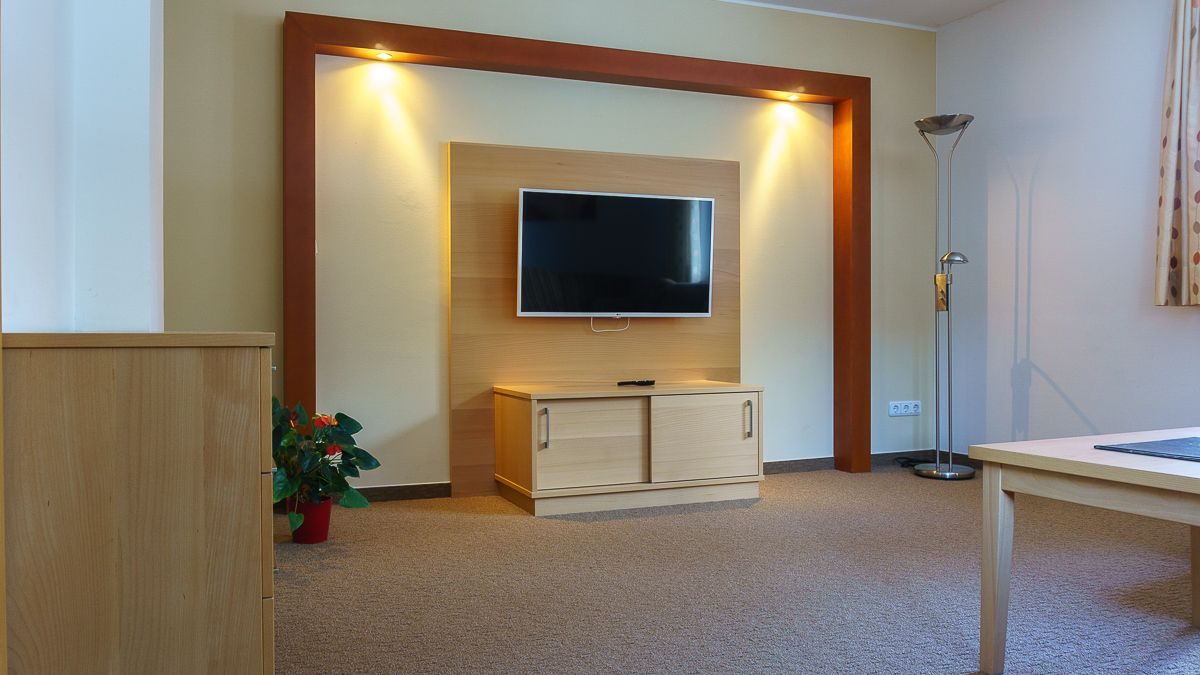 Wohnzimmer – Ferienwohnung (ca. 80 m²), Pension Wanderruh in Grünau im Almtal